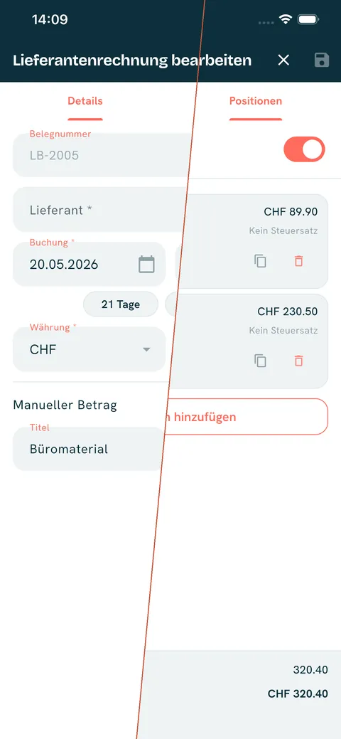 Supplier bills Edit