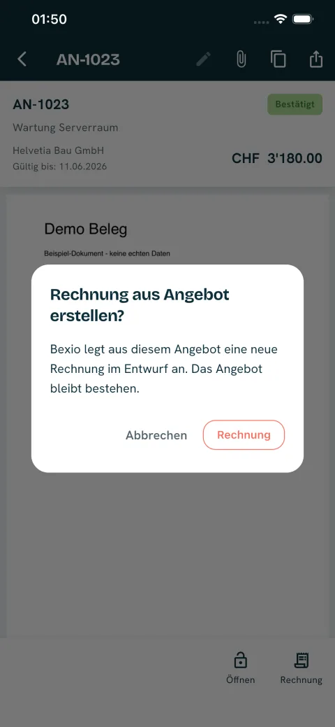 Angebote To Invoice