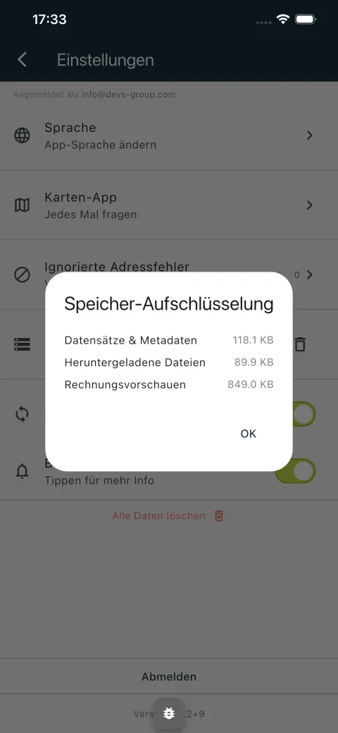 Impostazioni Storage